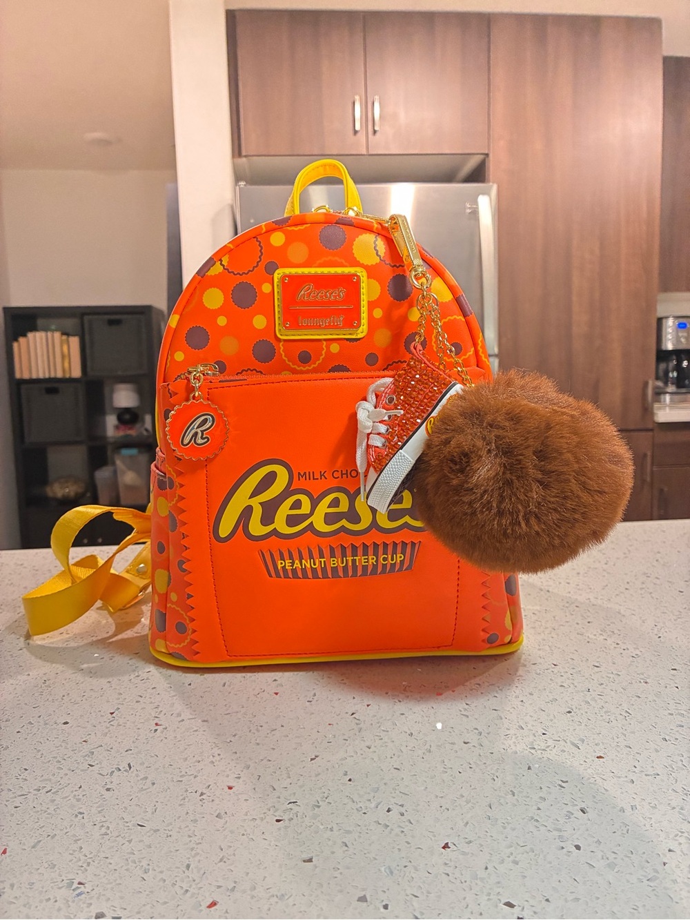 Loungefly Reese's Mini Backpack with Keychains & wallets